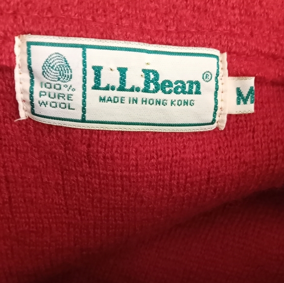 LL Bean Red Wool Hooded Coat Size L - Picture 5 of 7